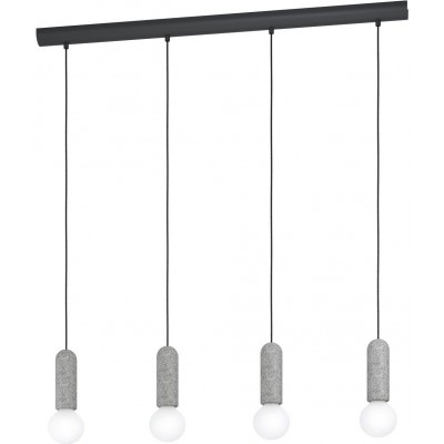 吊灯 Eglo Giaconecchia 拉长的 形状 110×98 cm. 客厅 和 饭厅. 复杂的 和 设计 风格. 钢. 无烟煤, 灰色的 和 黑色的 颜色