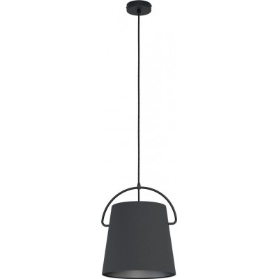 69,95 € Free Shipping | Hanging lamp Eglo Stars of Light Granadillos Conical Shape Ø 28 cm. Dining room and bedroom. Modern Style. Steel and Textile. Black Color