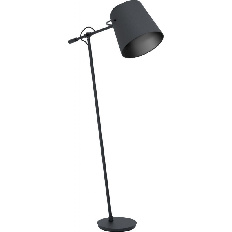 127,95 € Free Shipping | Floor lamp Eglo Stars of Light Granadillos Conical Shape 153×80 cm. Living room, dining room and bedroom. Modern and design Style. Steel and textile. Black Color