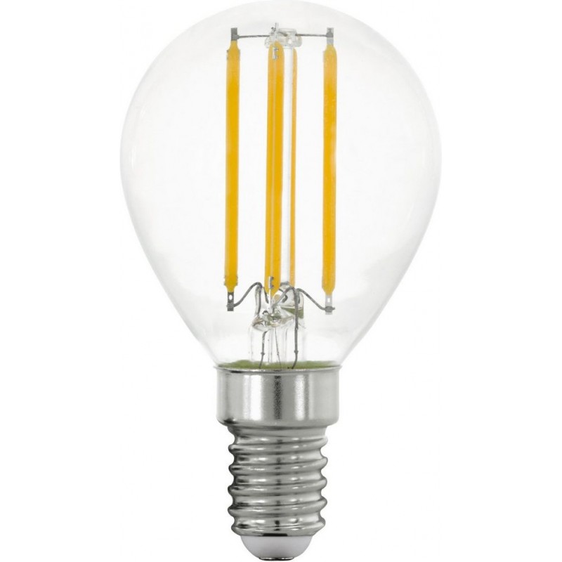 5,95 € Free Shipping | LED light bulb Eglo 6W E14 LED P45 2700K Very warm light. Spherical Shape Ø 4 cm