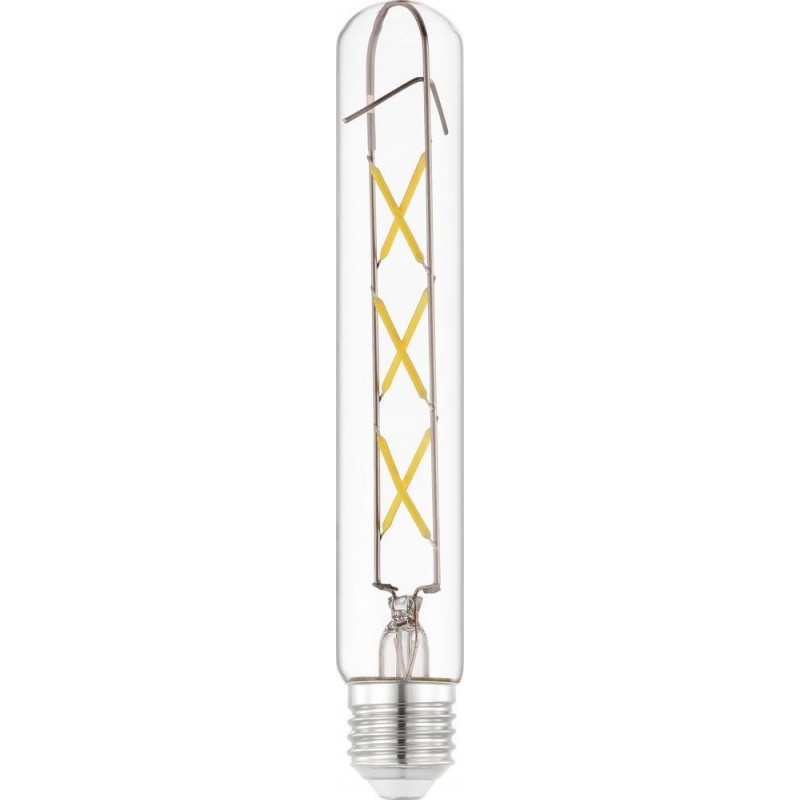 8,95 € Free Shipping | LED light bulb Eglo 4W E27 LED T30 2700K Very warm light. Cylindrical Shape Ø 3 cm