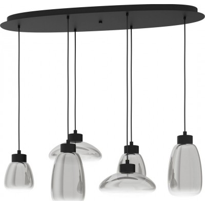 728,95 € Free Shipping | Hanging lamp Eglo Stars of Light Sarnarra Extended Shape 150×128 cm. Living room, kitchen and dining room. Modern and sophisticated Style. Steel. Black Color