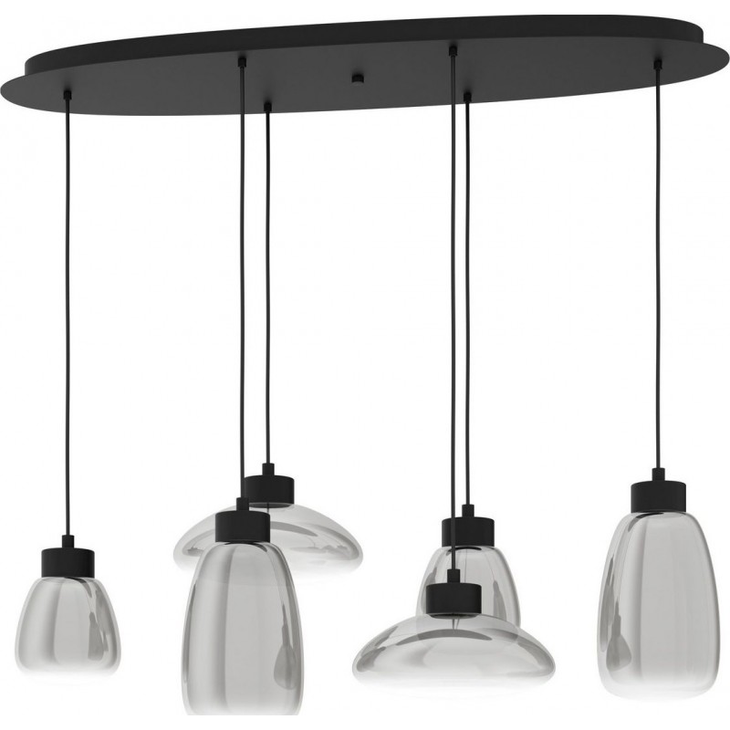 719,95 € Free Shipping | Hanging lamp Eglo Stars of Light Sarnarra Extended Shape 150×128 cm. Living room, kitchen and dining room. Modern and sophisticated Style. Steel. Black Color