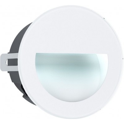 43,95 € Envio grátis | Luminária embutida Eglo Aracena Ø 12 cm. Alumínio, plástico e vidro. Cor branco e preto