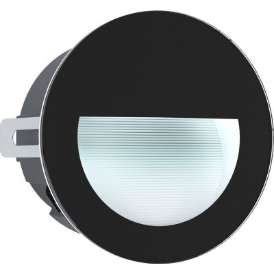 Luminária embutida Eglo Aracena Ø 12 cm. Alumínio, plástico e vidro. Cor branco e preto