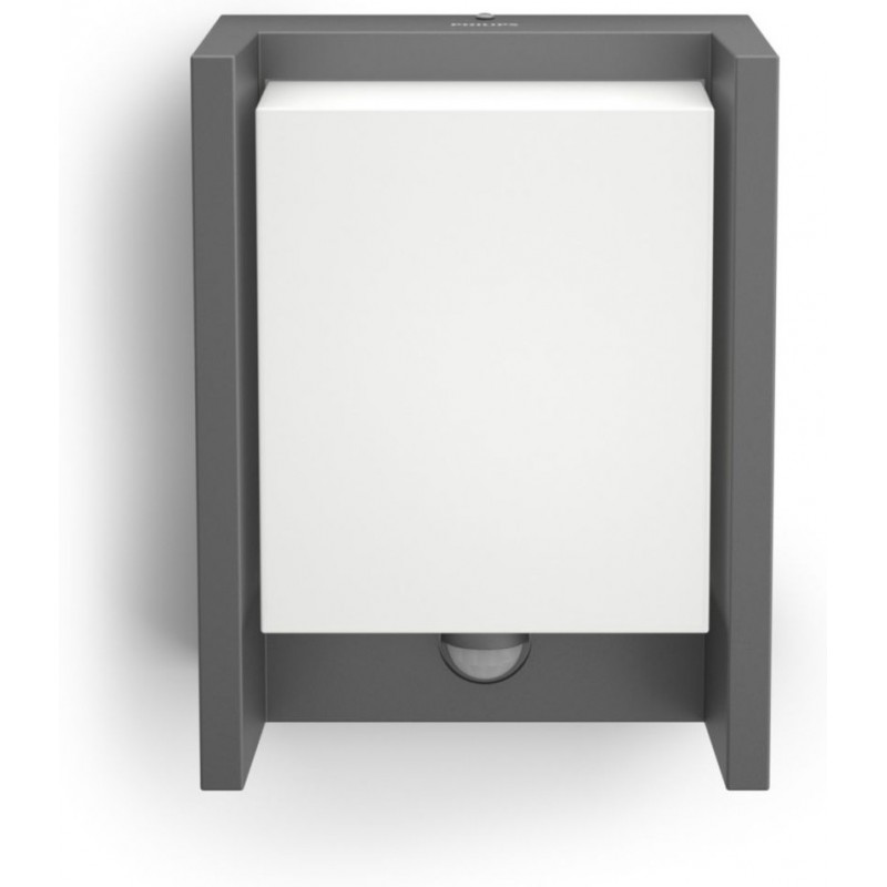 61,95 € Free Shipping | Outdoor wall light Philips Arbour 6W 4000K Neutral light. Rectangular Shape 22×17 cm. Apply mural. IR motion detection Terrace and garden. Modern Style. Anthracite Color