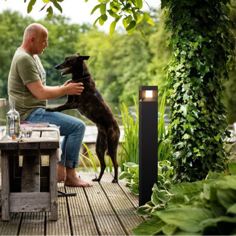 98,95 € Free Shipping | Luminous beacon Philips Parterre 8W Extended Shape 77×10 cm. Wall / Pedestal Terrace and garden. Modern Style. Black Color