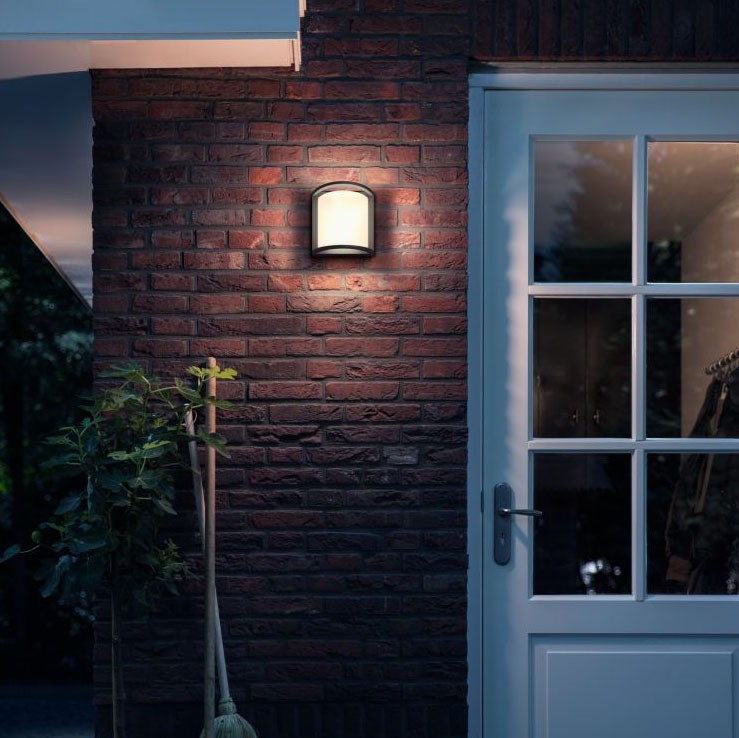 57,95 € Free Shipping | Outdoor wall light Philips Samondra 12W 4000K Neutral light. 19×19 cm. Wall light Anthracite Color