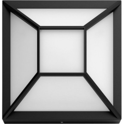 62,95 € Kostenloser Versand | Außenwandleuchte Philips Drosera 12W Quadratische Gestalten 19×19 cm. Wandleuchte Terrasse und garten. Modern Stil. Schwarz Farbe