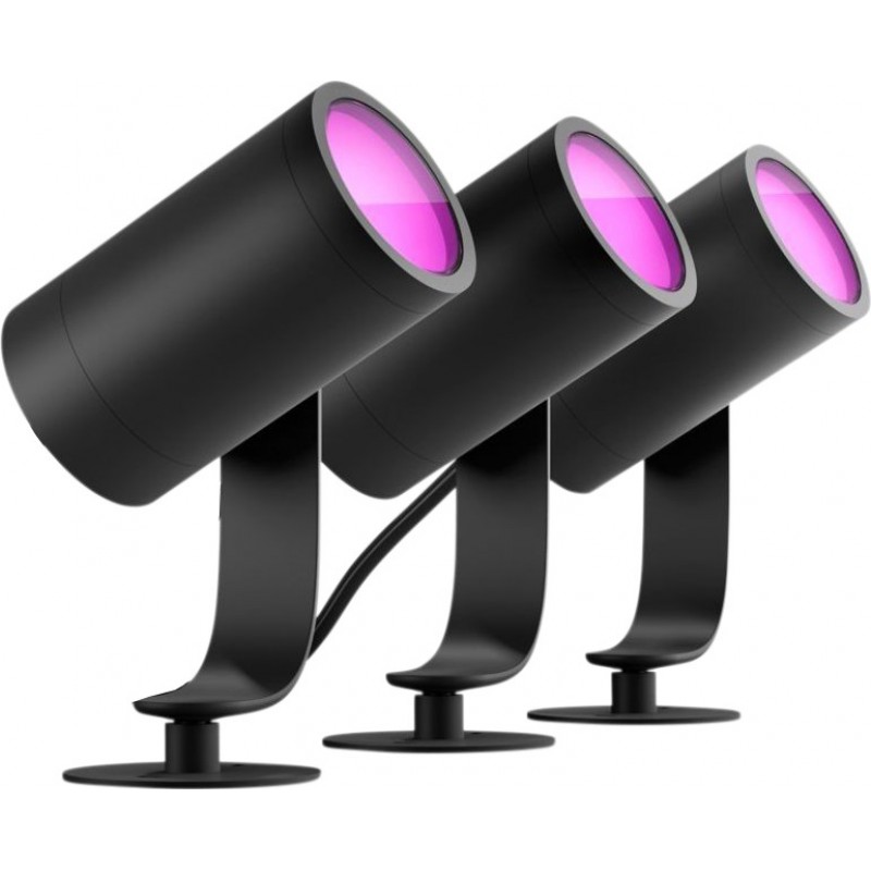 354,95 € Envío gratis | Foco proyector exterior Philips Lily 24W 19×8 cm. LED Blanco/Multicolor. Unidad Base para sistema de baja tensión. Control inteligente con Hue Bridge