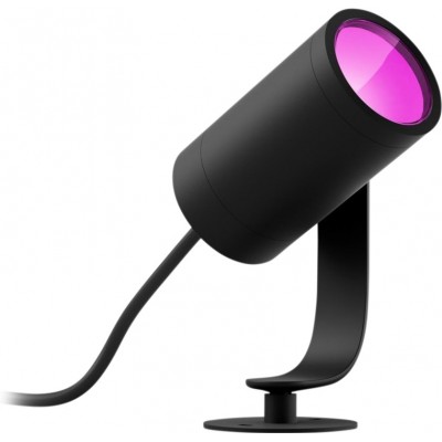 102,95 € Free Shipping | Flood and spotlight Philips Lily 8W Cylindrical Shape 19×8 cm. Integrated White / Multicolor LED. Extension for low voltage system. Smart control with Hue Bridge Terrace and garden. Modern Style