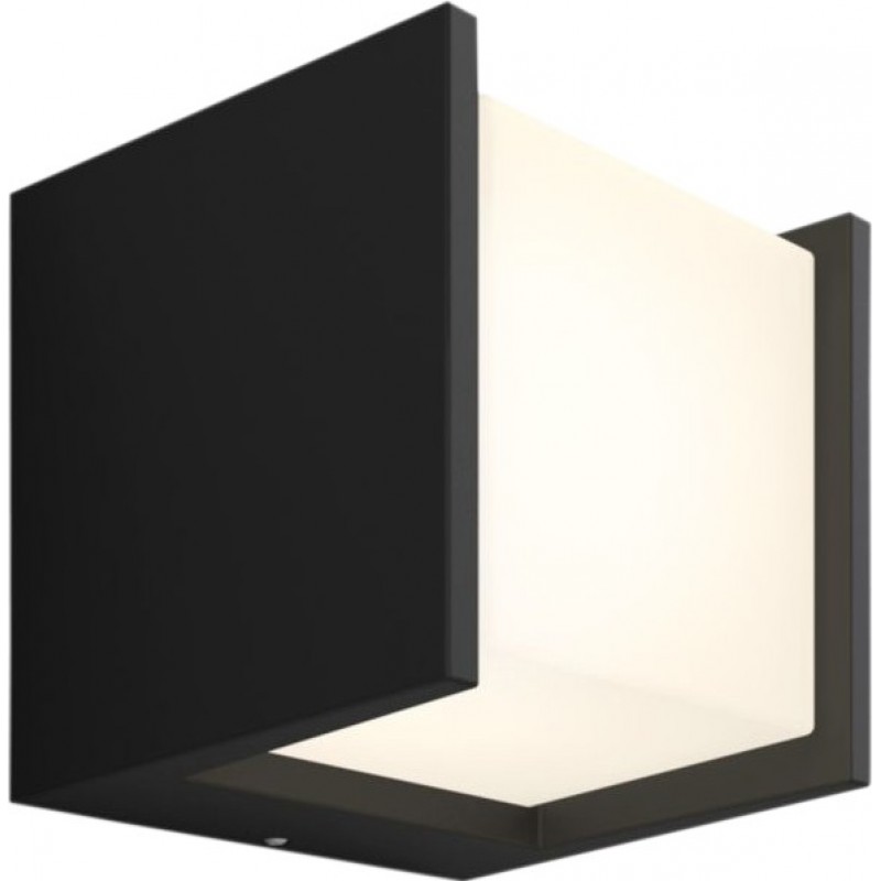 66,95 € Free Shipping | Indoor wall light Philips Fuzo 15W 2700K Very warm light. Cubic Shape 14×13 cm. Apply mural. Integrated LED. Direct power supply Terrace and garden. Modern Style