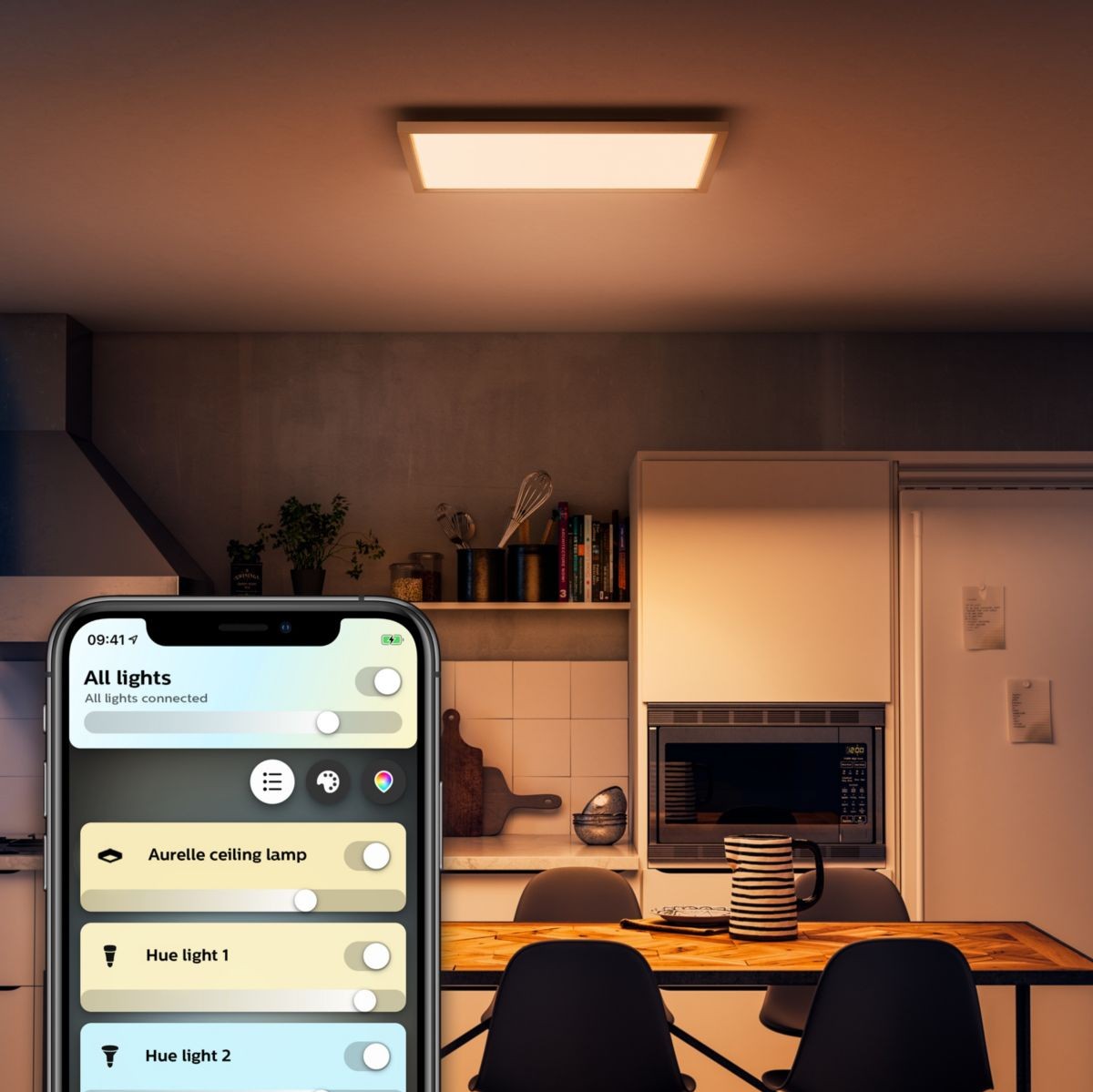 162,95 € Envoi gratuit | Panneau LED Philips Aurelle 46W 60×60 cm. LED intégrée. Contrôle Bluetooth avec application smartphone ou voix