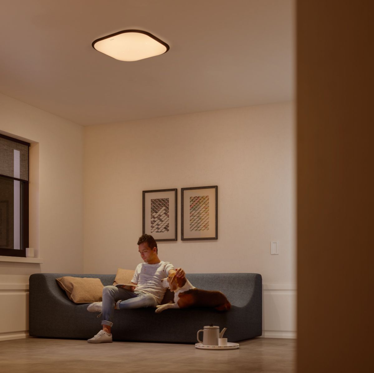39,95 € Envío gratis | Plafón de interior Philips Cavanal 18W 2700K Luz muy cálida. 30×30 cm. Color blanco