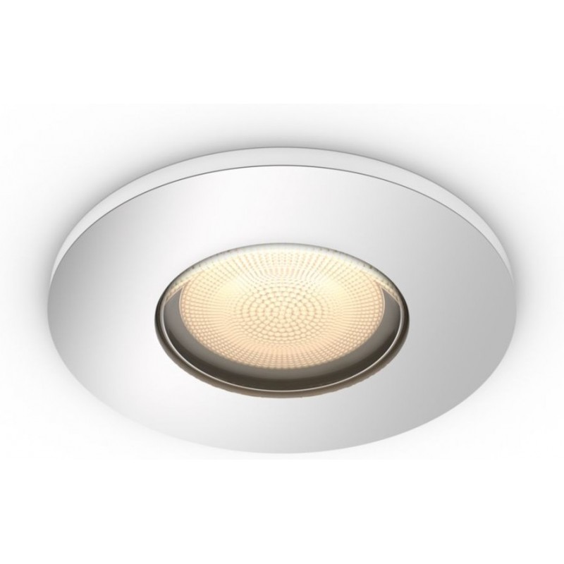39,95 € Free Shipping | Recessed lighting Philips Adore 5W Round Shape 9×9 cm. Downlight. Includes LED bulb. Bluetooth Control with Smartphone App or Voice Living room, bedroom and store. Classic Style