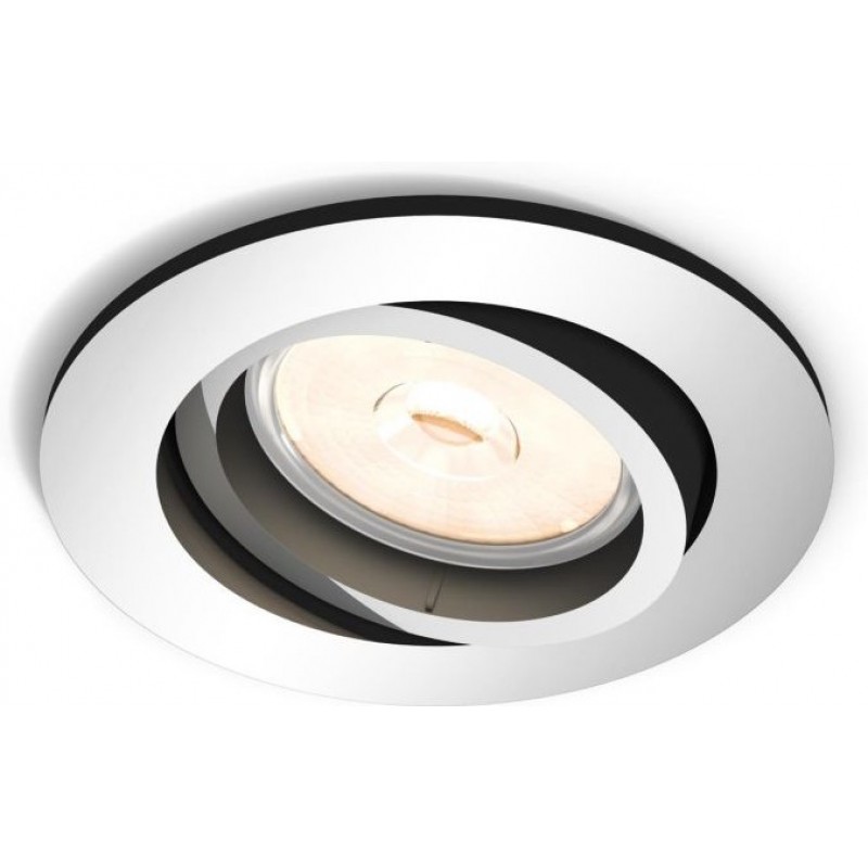9,95 € Free Shipping | Recessed lighting Philips Donegal Round Shape 9×9 cm. Living room, bedroom and store. Sophisticated Style. Plated chrome Color
