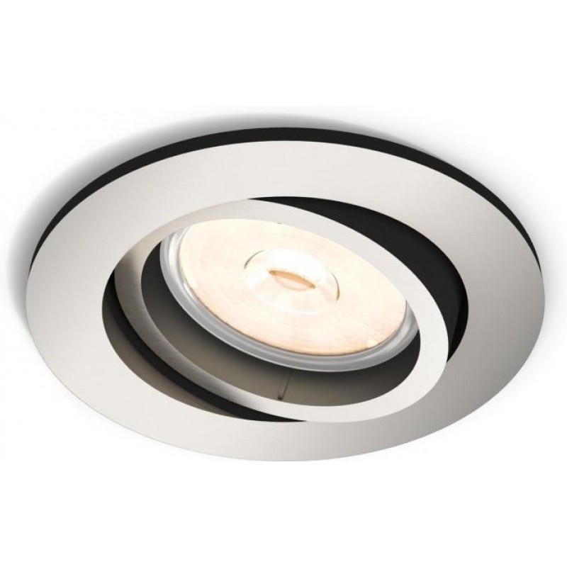 11,95 € Free Shipping | Recessed lighting Philips Donegal Round Shape 9×9 cm. Living room, bedroom and store. Sophisticated Style. Plated chrome Color