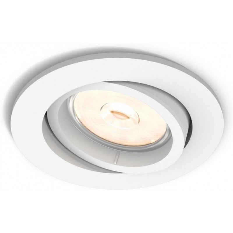 9,95 € Free Shipping | Recessed lighting Philips Donegal Round Shape 9×9 cm. Living room, bedroom and office. Sophisticated Style. White Color