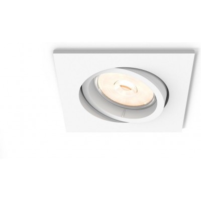 9,95 € Free Shipping | Recessed lighting Philips Donegal Square Shape 9×9 cm. Living room, bedroom and lobby. Sophisticated Style. White Color