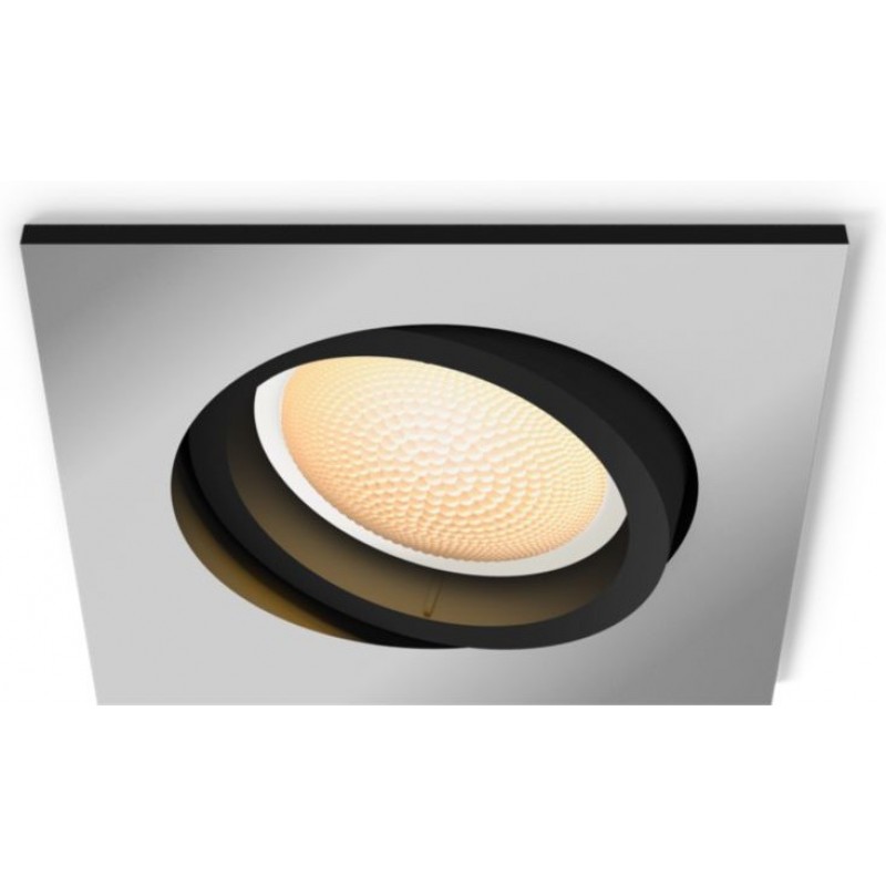 31,95 € Free Shipping | Recessed lighting Philips Milliskin 5W Square Shape 9×9 cm. Extendable spotlight. Includes LED bulb. Bluetooth Control with Smartphone App or Voice Living room, bedroom and terrace. Sophisticated Style