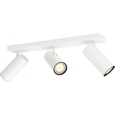 Indoor spotlight Philips Buratto 15W Extended Shape 44×13 cm. Three light sources. Wireless switch included. Smart control with Hue Bridge Living room, dining room and office. Modern Style. White Color