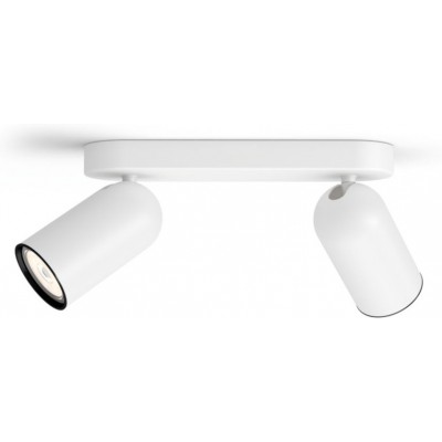 35,95 € Envío gratis | Foco para interior Philips Pongee 24×12 cm. Foco compacto. Proyector orientable Color blanco