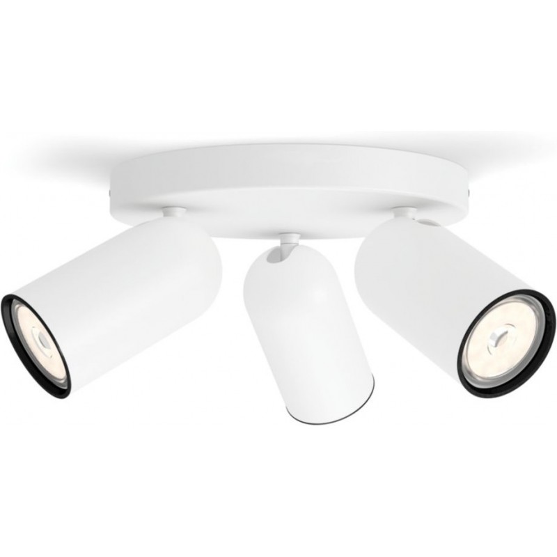 42,95 € Free Shipping | Indoor spotlight Philips Pongee Round Shape 22×22 cm. Compact focus. Adjustable projector Living room, dining room and lobby. Modern Style. White Color