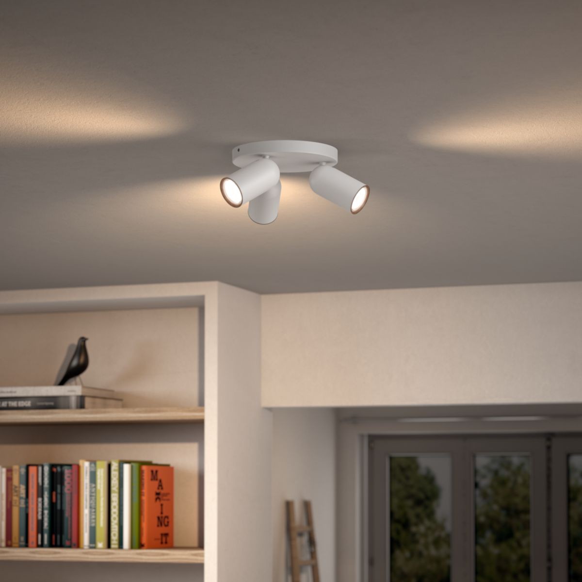 48,95 € Envio grátis | Refletor interno Philips Pongee 22×22 cm. Foco compacto. Projetor ajustável Cor branco