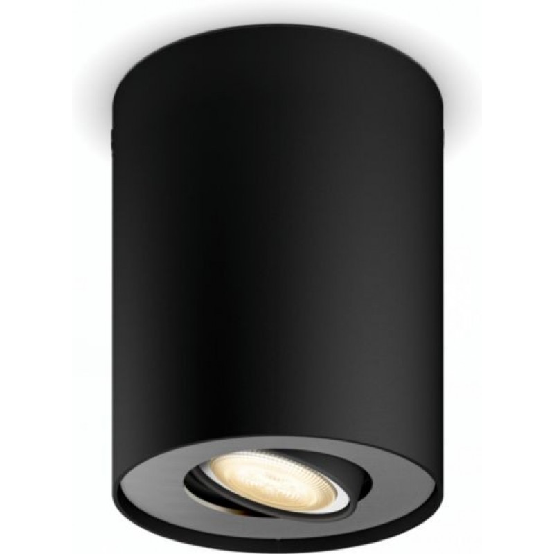 66,95 € Free Shipping | Indoor spotlight Philips Pillar 5W Cylindrical Shape 12×10 cm. Individual focus. Includes LED bulb and wireless switch. Bluetooth control with Smartphone App Living room and store. Sophisticated Style