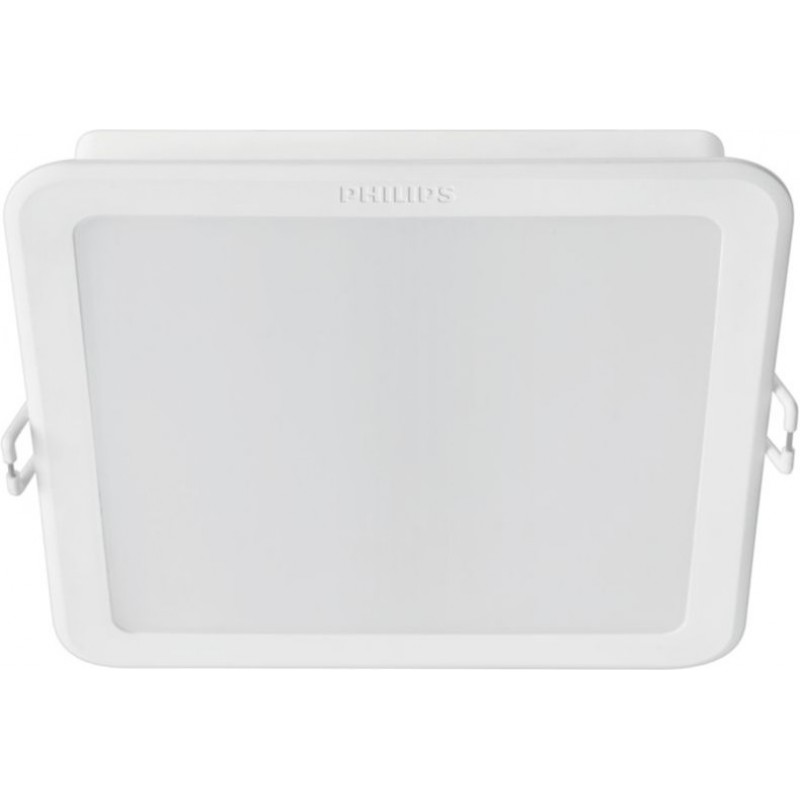6,95 € 送料無料 | 屋内埋め込み式照明 Philips Meson 12.5W 平方 形状 14×14 cm. ダウンライト キッチン, テラス そして オフィス. クラシック スタイル. 白い カラー