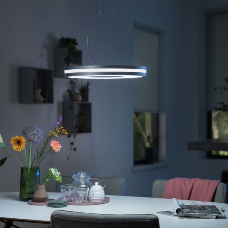 324,95 € Free Shipping | Hanging lamp Philips Being 25W 48×48 cm. Wireless switch included. Integrated LED. Smart control with Hue Bridge Aluminum