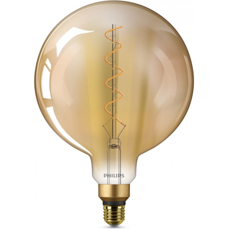 36,95 € Envio grátis | Lâmpada LED Philips LED Bulb 5W E27 LED 2000K Luz muito quente. 29×23 cm. LED de chama Estilo rústico