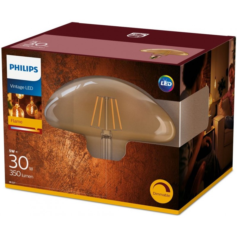 32,95 € Free Shipping | LED light bulb Philips LED Bulb 5W E27 LED 2000K Very warm light. 22×20 cm. Adjustable Flame LED Design Style