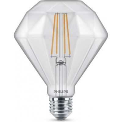 18,95 € Envío gratis | Bombilla LED Philips LED Bulb 5W E27 LED 2700K Luz muy cálida. Forma Piramidal 14×13 cm. Regulable Estilo diseño