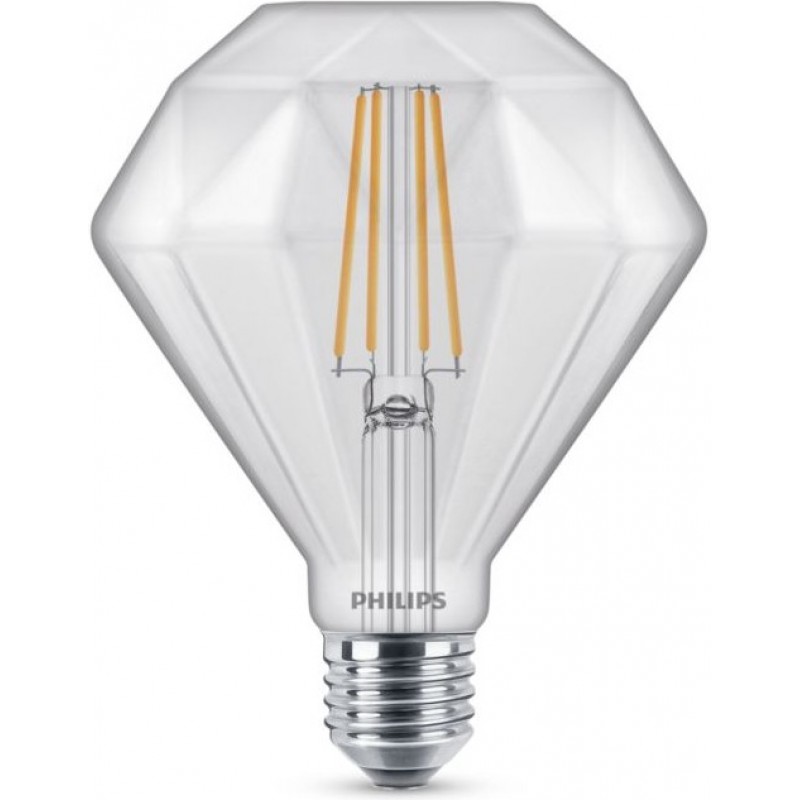 18,95 € Envio grátis | Lâmpada LED Philips LED Bulb 5W E27 LED 2700K Luz muito quente. Forma Piramidal 14×13 cm. Dimmable Estilo projeto