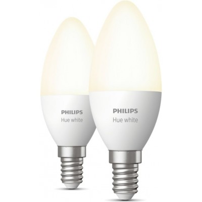 Ampoule LED télécommandée Philips Hue White 11W E14 LED 2700K Lumière très chaude. Ø 3 cm. Contrôle Bluetooth avec application smartphone ou voix