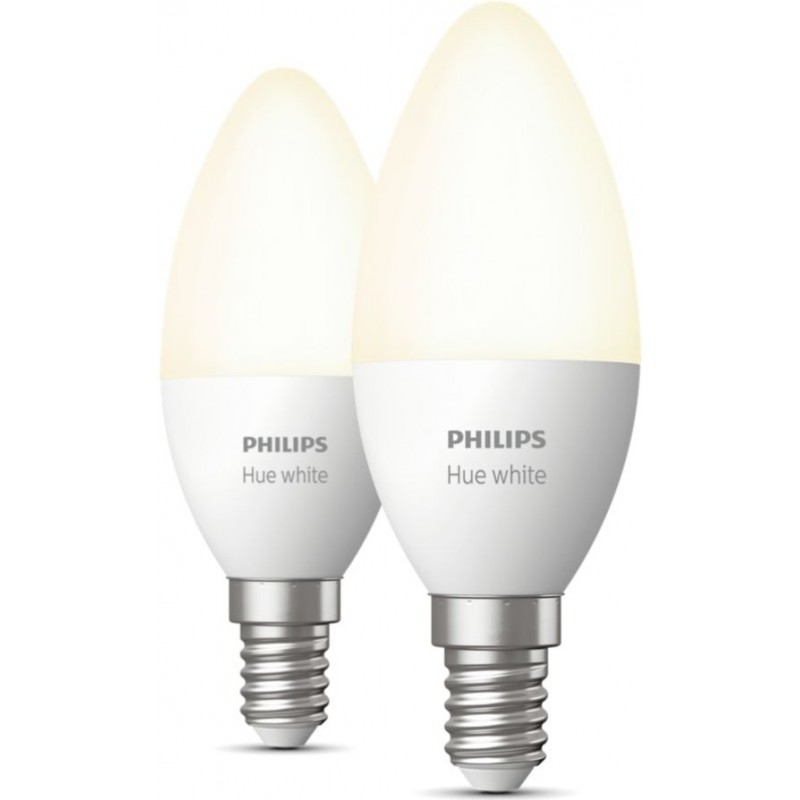 23,95 € Free Shipping | Remote control LED bulb Philips Hue White 11W E14 LED 2700K Very warm light. Ø 3 cm. Bluetooth Control with Smartphone App or Voice