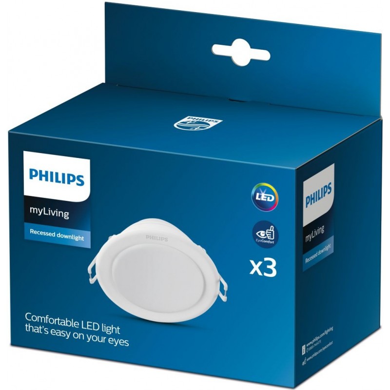 19,95 € Free Shipping | Recessed lighting Philips Meson 23.5W Round Shape Ø 21 cm. Downlight Kitchen, bathroom and hall. Classic Style. White Color