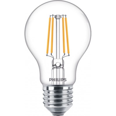 3,95 € Бесплатная доставка | Светодиодная лампа Philips LED Classic 4.5W E27 LED 2700K Очень теплый свет. 11×7 cm