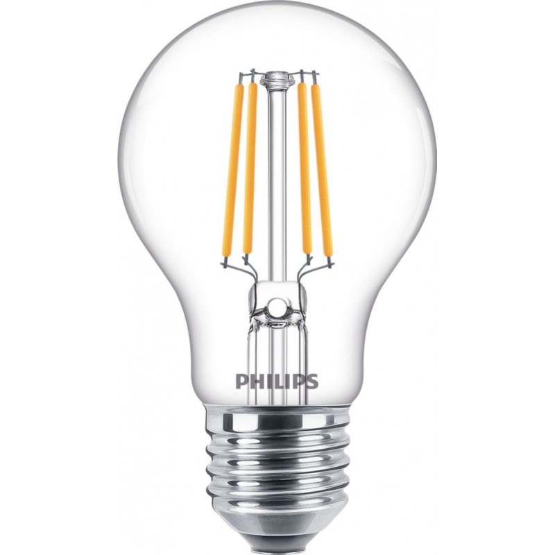 3,95 € Spedizione Gratuita | Lampadina LED Philips LED Classic 4.5W E27 LED 2700K Luce molto calda. 11×7 cm