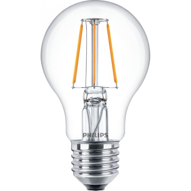 3,95 € Бесплатная доставка | Светодиодная лампа Philips LED Classic 4.5W E27 LED 4000K Нейтральный свет. 11×7 cm