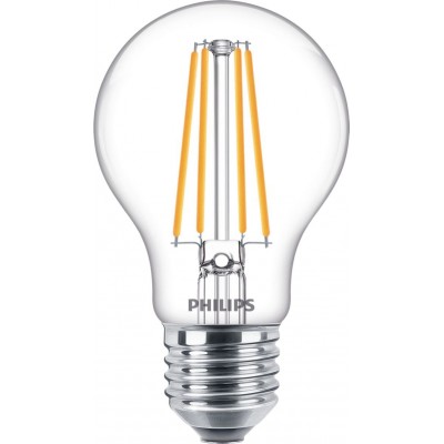 6,95 € Free Shipping | LED light bulb Philips LED Classic 8.5W E27 LED 4000K Neutral light. 10×7 cm. Vintage Style
