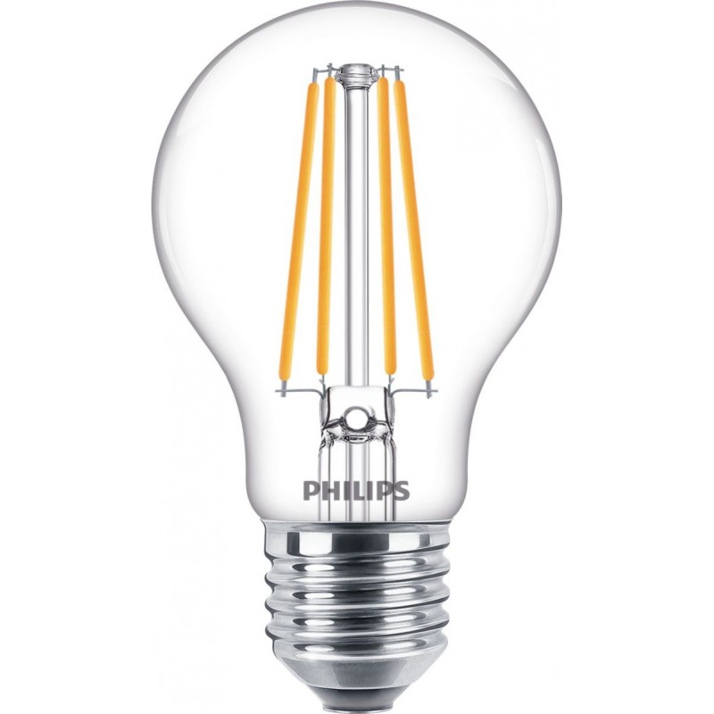 5,95 € Бесплатная доставка | Светодиодная лампа Philips LED Classic 8.5W E27 LED 4000K Нейтральный свет. 10×7 cm