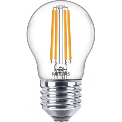 6,95 € Envio grátis | Lâmpada LED Philips LED Classic 6.5W E27 LED 2700K Luz muito quente. 8×5 cm. Luz de vela led Estilo vintage