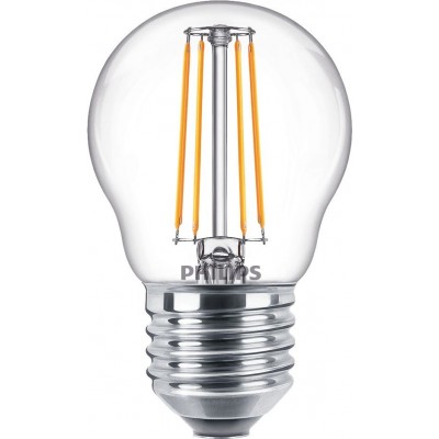 4,95 € Envío gratis | Bombilla LED Philips LED Classic 4.5W E27 LED 2700K Luz muy cálida. 8×5 cm. Luminaria de Vela LED Estilo diseño
