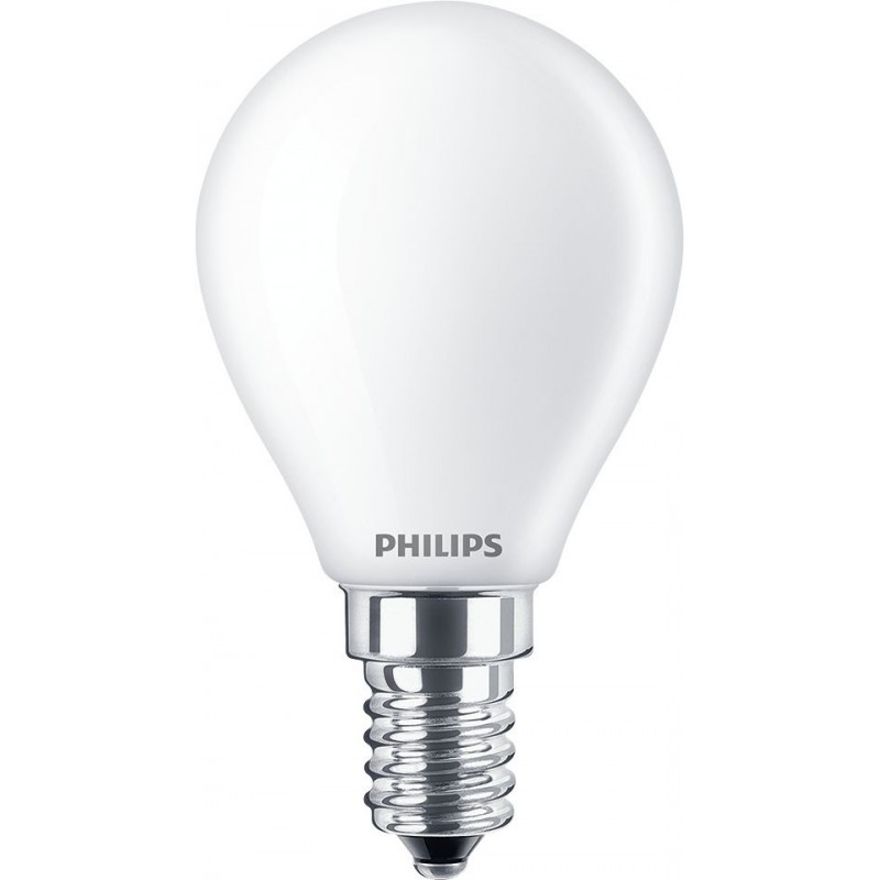 3,95 € Envío gratis | Bombilla LED Philips LED Classic 2.3W E14 LED 2700K Luz muy cálida. 8×5 cm. Luminaria de Vela LED