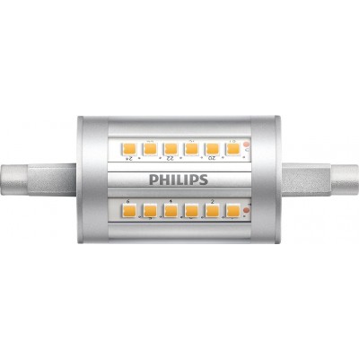 Ampoule LED Philips R7s 7.5W LED 3000K Lumière chaude. 8×3 cm. Projecteur réflecteur Couleur blanc