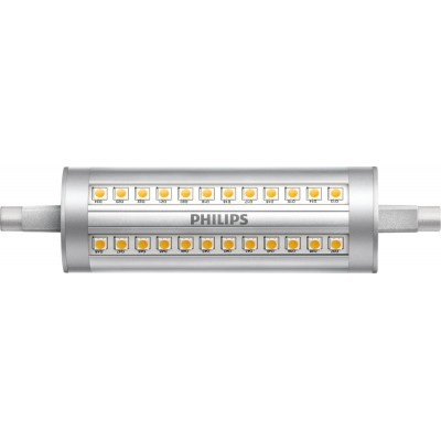 21,95 € Envío gratis | Bombilla LED Philips R7s 14W LED 3000K Luz cálida. 12×3 cm. Regulable Color blanco
