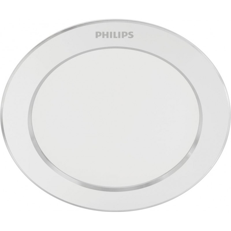 6,95 € Envio grátis | Iluminação embutida Philips Diamond Cut 3.5W Forma Redondo Ø 9 cm. Downlight Cozinha, banheiro e escritório. Estilo clássico. Cor branco