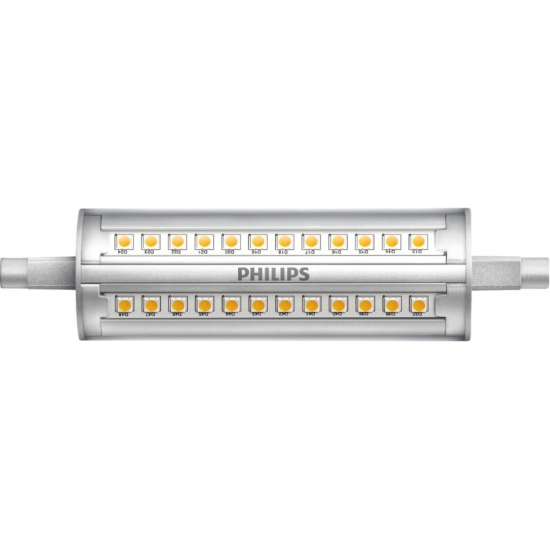 21,95 € Бесплатная доставка | Светодиодная лампа Philips R7s 14W 4000K Нейтральный свет. 12×3 cm. Диммируемый